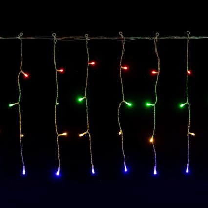 Aigostar - LED utomhus julslinga 300 LED / 8 funktioner, 3x AA, 18 x 0,4 m, IP44, flerfärgad