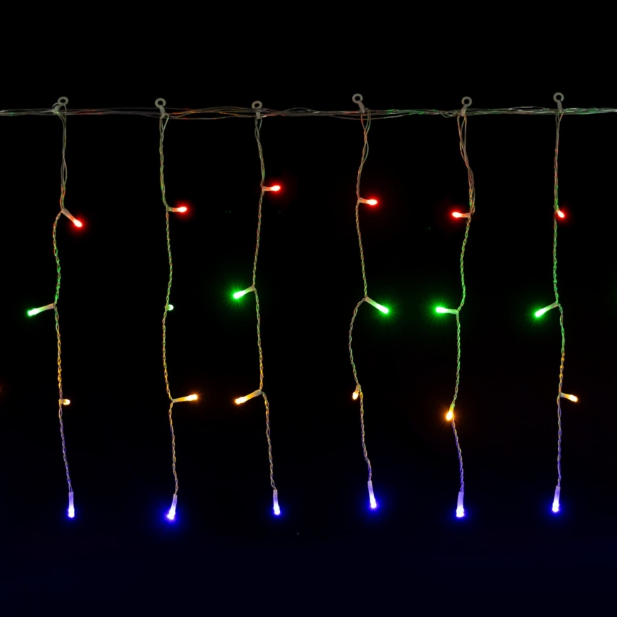 Aigostar - LED utomhus julslinga 300 LED / 8 funktioner, 3x AA, 18 x 0,4 m, IP44, flerfärgad
