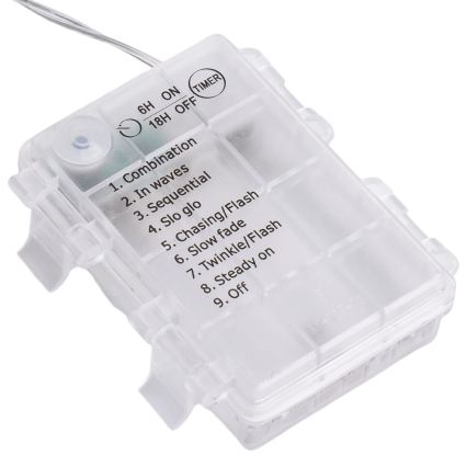 Aigostar - LED utomhus julslinga 300 LED / 8 funktioner, 3x AA, 18 x 0,4 m, IP44, flerfärgad