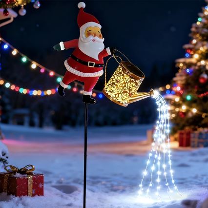 Aigostar - LED utomhus juldekoration 120xLED/8 funktioner 80 cm IP44 Santa/kallvit