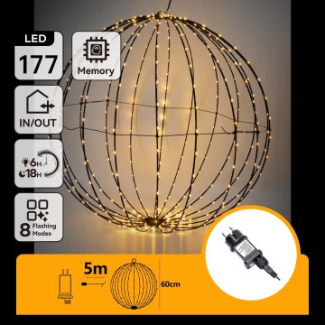 Aigostar - LED utomhus juldekoration 177xLED/3,6W/230V 60 cm IP44 varmvit