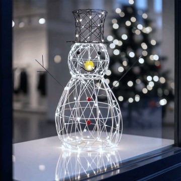 Aigostar - LED utomhus juldekoration 200xLED/8 funktioner 0,9m IP44 kallvit snögubbe