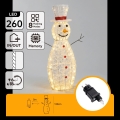 Aigostar - LED utomhus juldekoration 260xLED/8 funktioner 1,2 m IP44 varmvit snögubbe