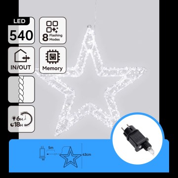 Aigostar - LED utomhus juldekoration 540xLED/6W/230V 43 cm IP44 kallvit snöflinga