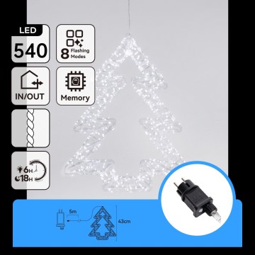 Aigostar - LED utomhus juldekoration 540xLED/6W/230V IP44 kallvit 45cm