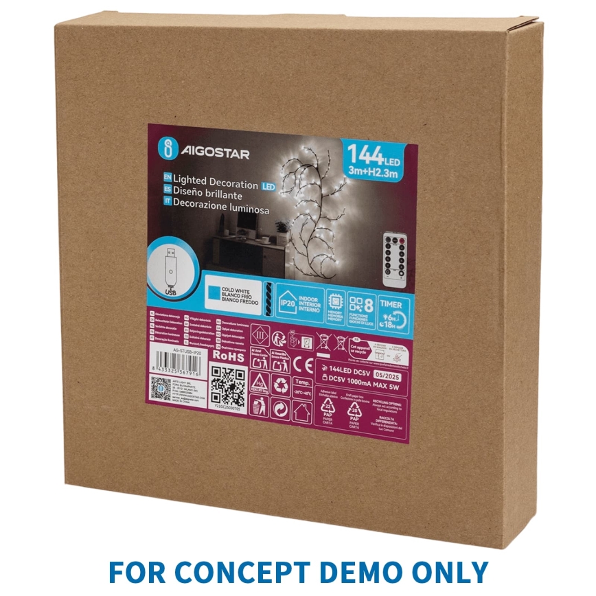 Aigostar - LED utomhus juldekoration 540xLED/6W/230V 43 cm IP44 varmvit snöflinga
