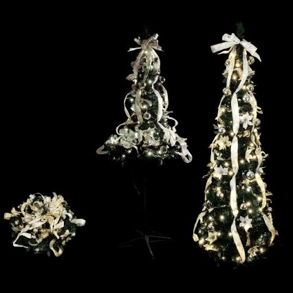 Aigostar - LED utomhus-julgran 100xLED 1,5m IP44 vit/guld kallvit