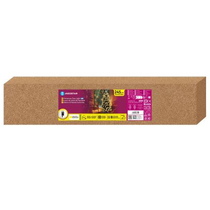 Aigostar - LED utomhus julgran 245 LED/8 funktioner 2,1 m IP44 varmvit