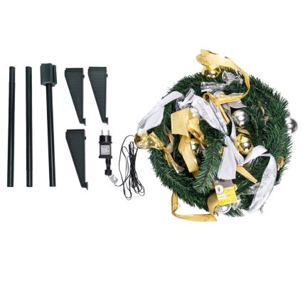 Aigostar - LED Utomhus julgran 80xLED 1,2m IP44 vit/guld kallvit