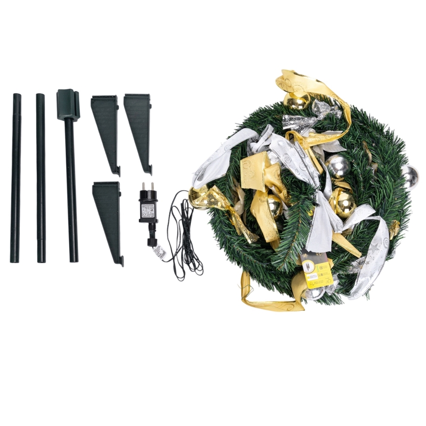 Aigostar - LED Utomhus julgran 80xLED 1,2m IP44 vit/guld kallvit