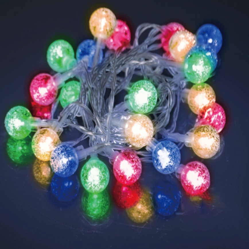 Aigostar - LED-utomhusslinga för jul 100 LED / 8 funktioner, 3x AA, 10,3 m, IP44, flerfärgad