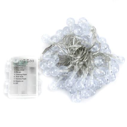 Aigostar - LED-utomhusslinga för jul 100 LED / 8 funktioner, 3x AA, 10,3 m, IP44, flerfärgad
