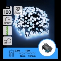 Aigostar - LED utomhus julslinga 100xLED/8 funktioner 3xAA 10,3m IP44 kallvit