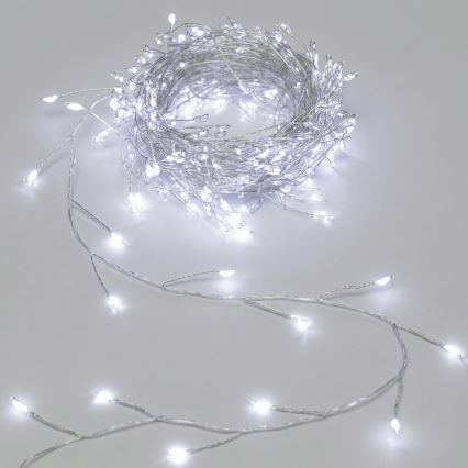 Aigostar - LED utomhus julbelysning 100xLED/8 funktioner 3xAA 3,3m IP44 kallvit