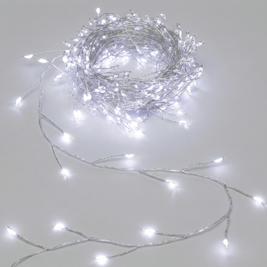Aigostar - LED utomhus julbelysning 100xLED/8 funktioner 3xAA 3,3m IP44 kallvit