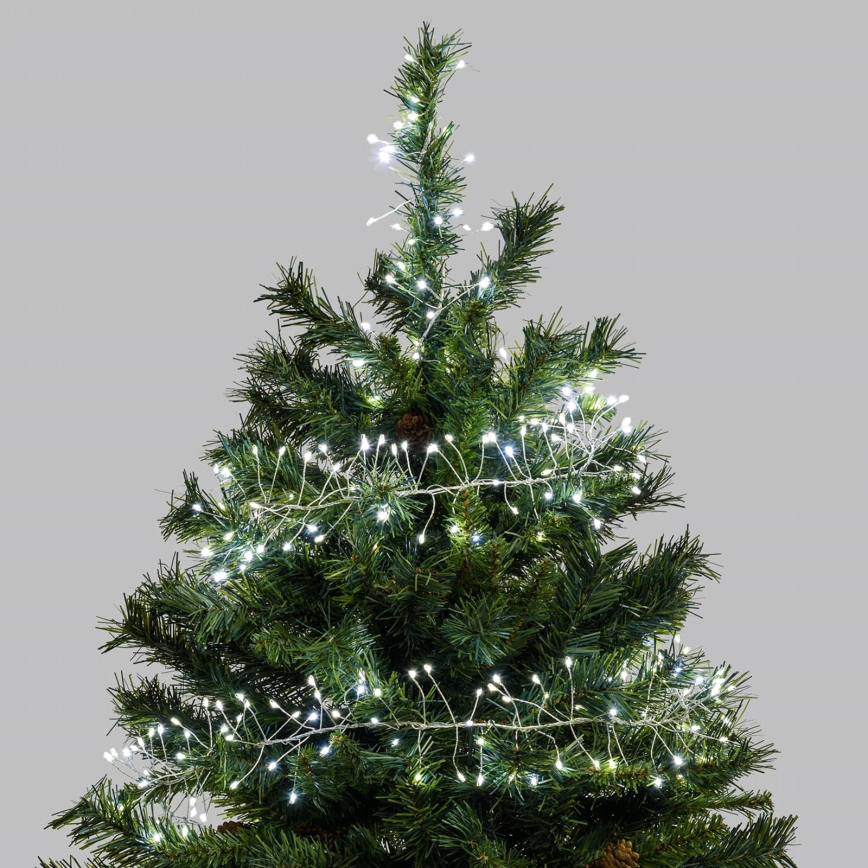 Aigostar - LED utomhus julbelysning 100xLED/8 funktioner 3xAA 3,3m IP44 kallvit