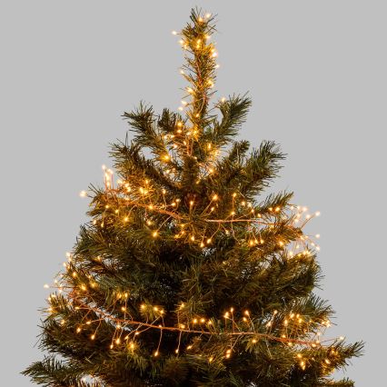 Aigostar - LED utomhus julslinga 100xLED/8 funktioner 3xAA 3,3m IP44 varmvit