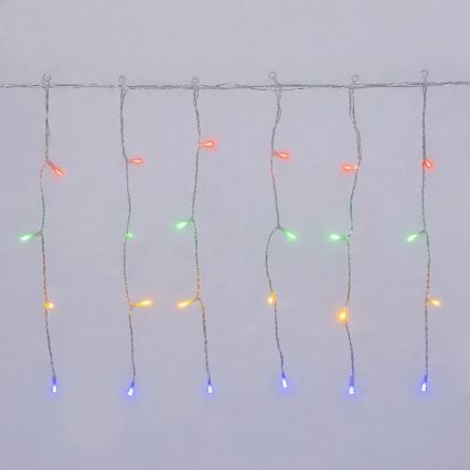 Aigostar-LED Utomhus julslinga 100xLED/8 funktioner 3xAA 8x0,4m IP44 flerfärgad