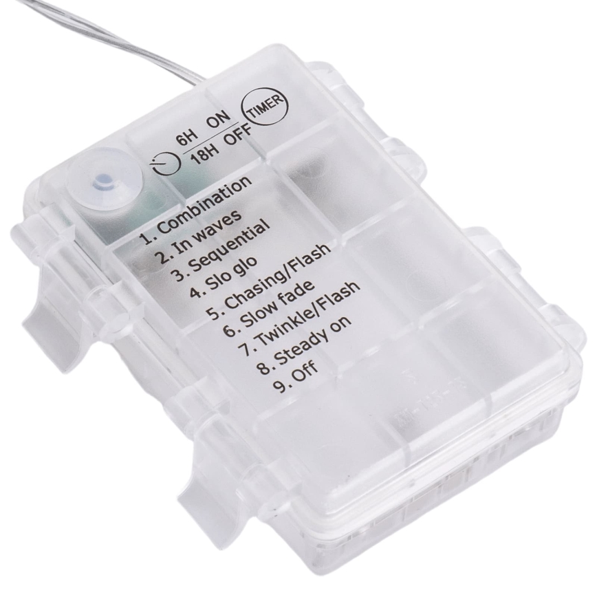 Aigostar-LED Utomhus julslinga 100xLED/8 funktioner 3xAA 8x0,4m IP44 flerfärgad