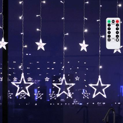 Aigostar - LED utomhus julslinga 120xLED/8 funktioner 3x0,6 m IP44 kallvit + fjärrkontroll