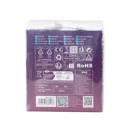 Aigostar - LED utomhus julslinga 200 LED/8 funktioner 8 m IP44 kallvit