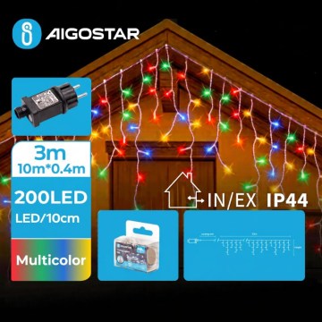 Aigostar - LED utomhus julslinga 200xLED/8 funktioner 13x0,4m IP44 flerfärgad