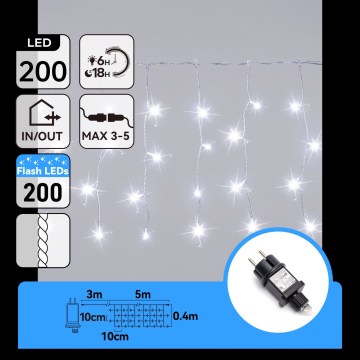 Aigostar - LED utomhus julslinga 200xLED 8x0,4m IP44 kallvit