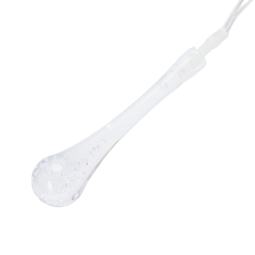 Aigostar - LED-utomhusslinga 25xLED/8 funktioner 3xAA 2,5 m IP44 varmvit, droppformade lampor