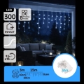 Aigostar - LED utomhus julslinga 300 LED/8 funktioner 3xAA 18x0,6 m IP44 kallvit