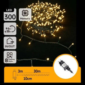 Aigostar - LED utomhus julslinga 300xLED/8 funktioner 30 m IP44 varmvit