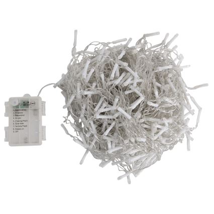 Aigostar - LED utomhus julslinga 300xLED/8 funktioner 3xAA 18x0,6 m IP44 varmvitt