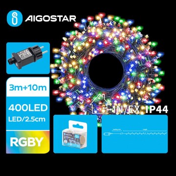 Aigostar - LED utomhus julslinga 400 LED/8 funktioner, 13 m, IP44, flerfärgad
