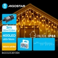 Aigostar - LED utomhus julslinga 400xLED/8 funktioner 23x0,6m IP44 varmvit