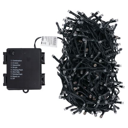 Aigostar - LED-julslinga för utomhusbruk, 500 LED / 8 funktioner, 4×AA, 25,3 m, IP44, flerfärgad