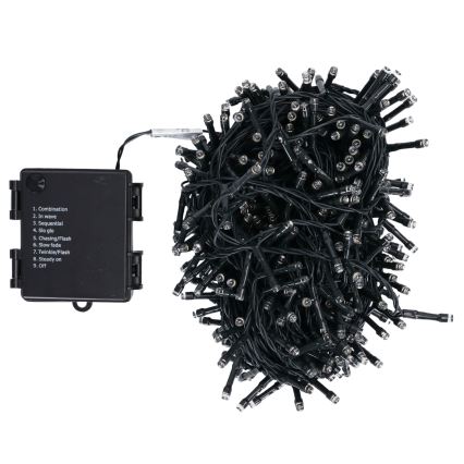 Aigostar - LED utomhus julslinga 500xLED/8 funktioner 4xAA 25,3 m IP44 varmvit