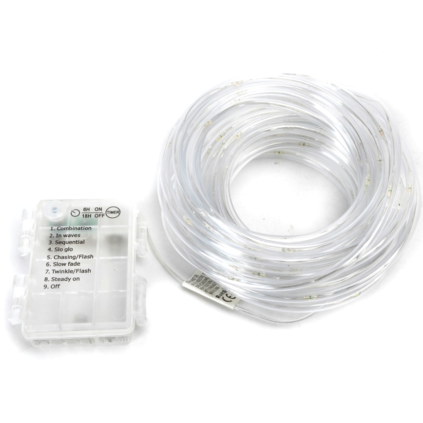 Aigostar - LED utomhus julslinga 50xLED/8 funktioner 3xAA 5,3 m IP44 flerfärgad
