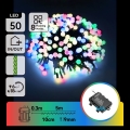 Aigostar - LED utomhus julslinga 50xLED/8 funktioner 3xAA 5,3m IP44 flerfärgad