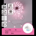 Aigostar - LED utomhus julslinga 50xLED/8 funktioner 3xAA 5,3m IP44 rosa