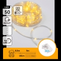 Aigostar - LED utomhus julslinga 50xLED/8 funktioner 3xAA 5,3m IP44 varmvit