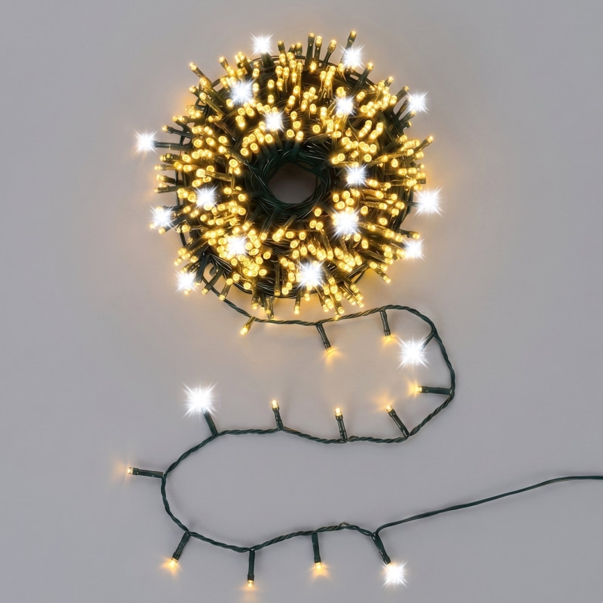 Aigostar - LED utomhus julslinga 80xLED+20xLED 8m IP44 varmvit+kallvit
