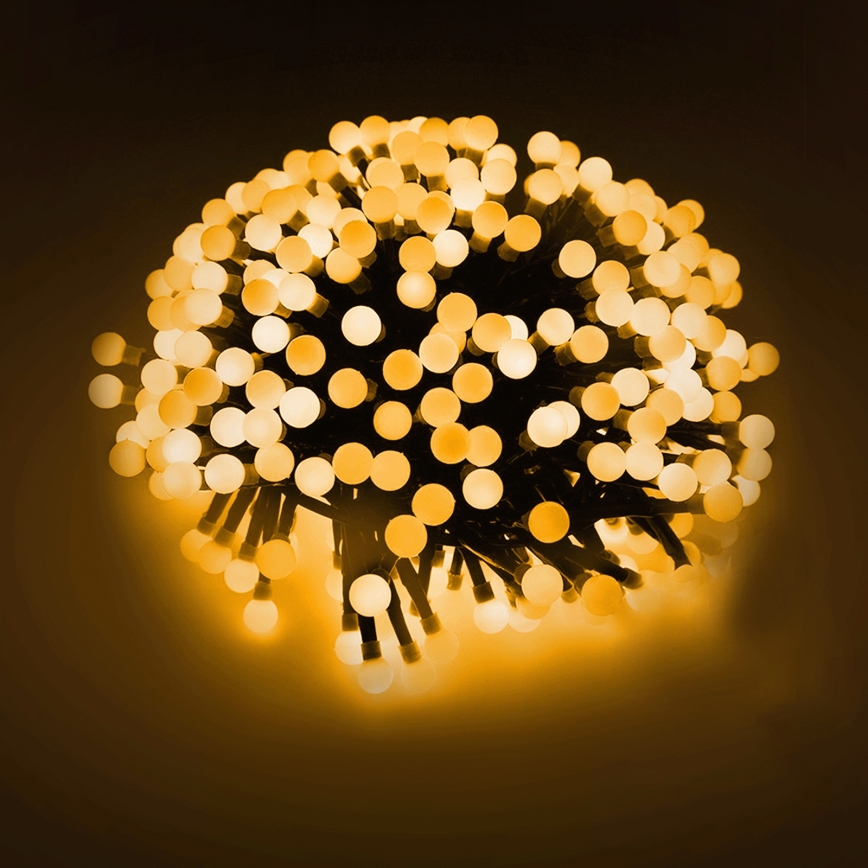 Aigostar - LED utomhus ljusslinga för jul, 25 LED, 8 ljuslägen, 3xAA, 2,8 m, IP44, varmvit