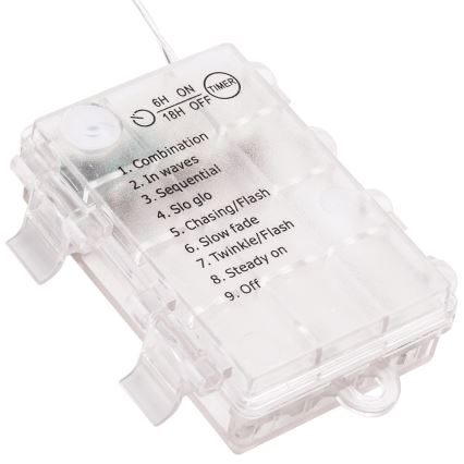 Aigostar - LED utomhus ljusslinga för jul 300xLED/8 funktioner 3xAA 9,3m IP44 varmvit