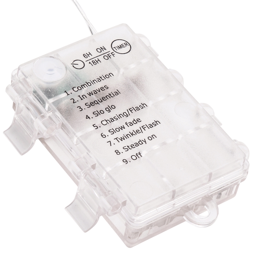 Aigostar - LED utomhus ljusslinga för jul 300xLED/8 funktioner 3xAA 9,3m IP44 varmvit