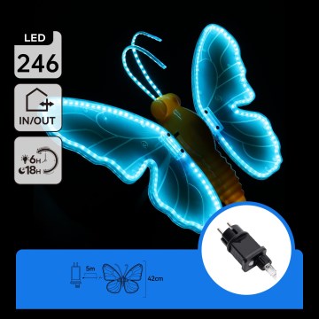 Aigostar - LED Utomhusdekoration 246xLED/9W/230V 42 cm IP44 fjäril/blå