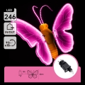 Aigostar - LED utomhusdekoration 246xLED/9W/230V 42 cm IP44 fjäril/rosa