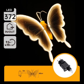 Aigostar - LED utomhusdekoration 306xLED IP44 varmvit fjäril