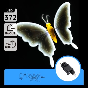 Aigostar - LED utomhusdekoration 372xLED IP44 kallvit fjäril