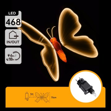 Aigostar - LED utomhusdekoration 504xLED IP44 varmvit fjäril