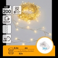 Aigostar - LED utomhusjulslinga 200 LED, 8 funktioner, 3xAA, 6,3 m, IP44, varmvit