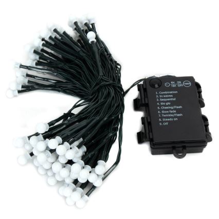 Aigostar - LED-utomhusslinga för jul, 100 LED / 8 funktioner, 3xAA, 10,3 m, IP44, varmvit